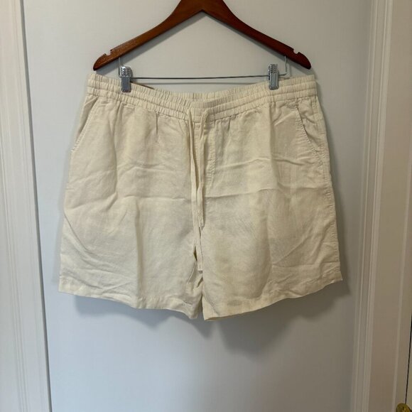 Panama Jack Men's Flat Front Linen Shorts in Cream Size XL NEW Bohemian Summer - Picture 2 of 11